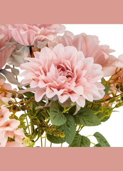 Букет Квітковий ансамбль (6 жоржин і 3 гортензії) рожевий 45 см (9213-001) ELISEY (328924234)