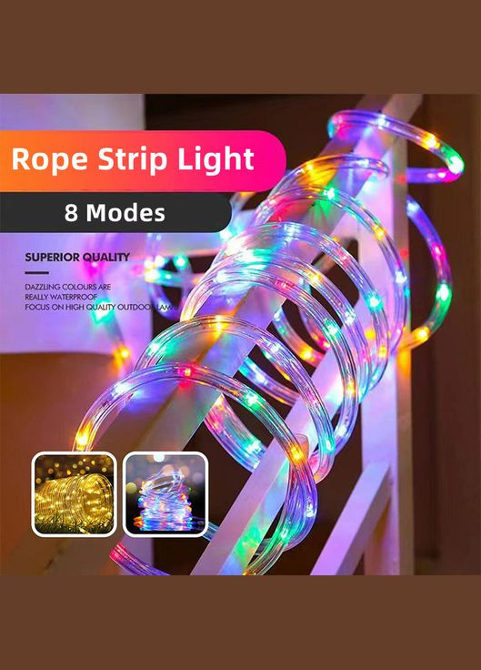 Уличная гирлянда Трубка на солнечной батарее 12 метров 100 LED RGB No Brand (315439990)