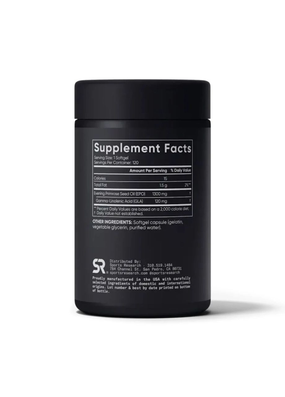 Масло вечерней примулы Evening Primrose Oil 1300 мг, 120 капсул Sports Research (361118048)