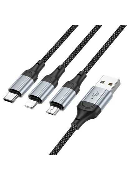 Кабель X102 Fresh 3-in-1 charging data cable(iP+Micro+Type-C) 1m. Hoco (388779011)