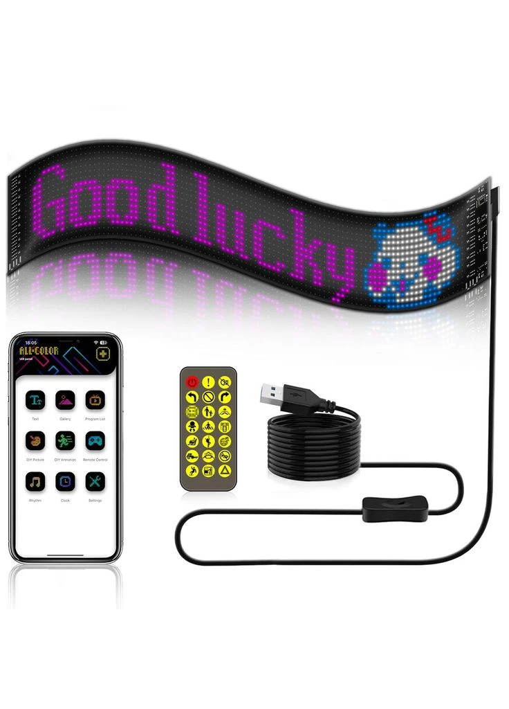 Гнучкий екран LED Matrix Panel APP wifi rgb 192mm* 1330mm(16Х144) art-0569 Happy Home (394590517)