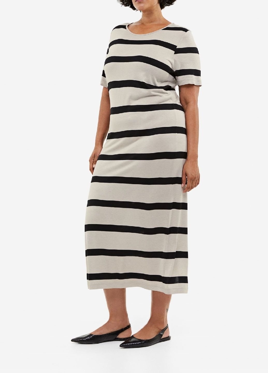 Світло-бежева кежуал сукня H&M в смужку