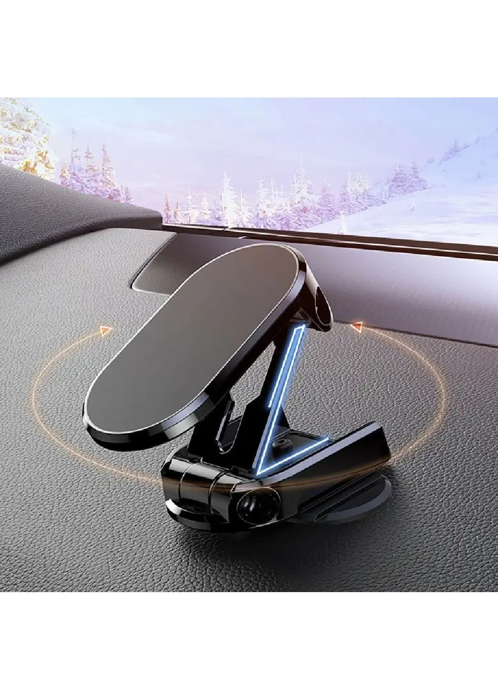 Складаний магнітний тримач для телефона на торпедо кермо спинку сидіння підголівник автомобіля (478989-Prob) Сріблястий Unbranded (315367828)