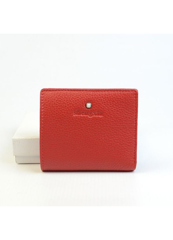Червоний міні гаманець портмоне жіночий шкіряний на магніті No Brand (348419349)