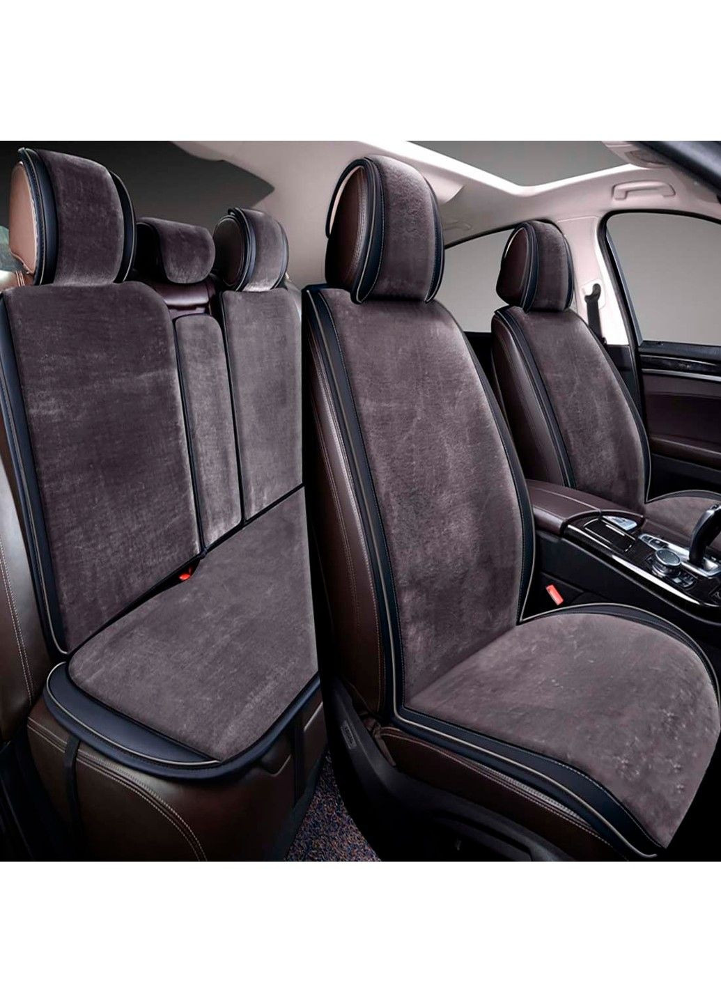 Накидки для передних сидений меховые Mutton Premium Черные 2 шт S4C (339067216)