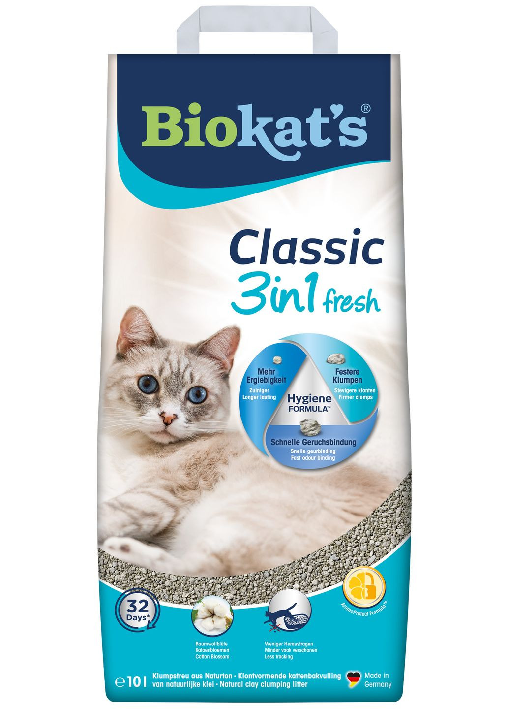 Наполнитель для кошачьего туалета Classic Fior di Cotton 3в1 Бентонитовый комкующий 10 л (4002064613413/4002064617220) Biokat's (279566421)