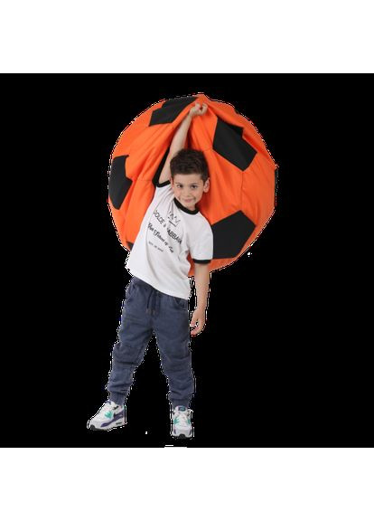 Крісло-мішок М'яч середній Помаранчевий з чорним No Brand (315825561)