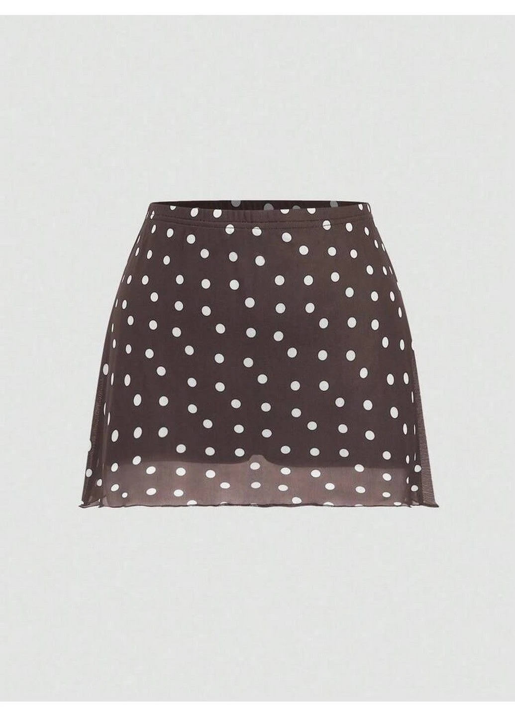 Коричневая в горошек юбка SHEIN