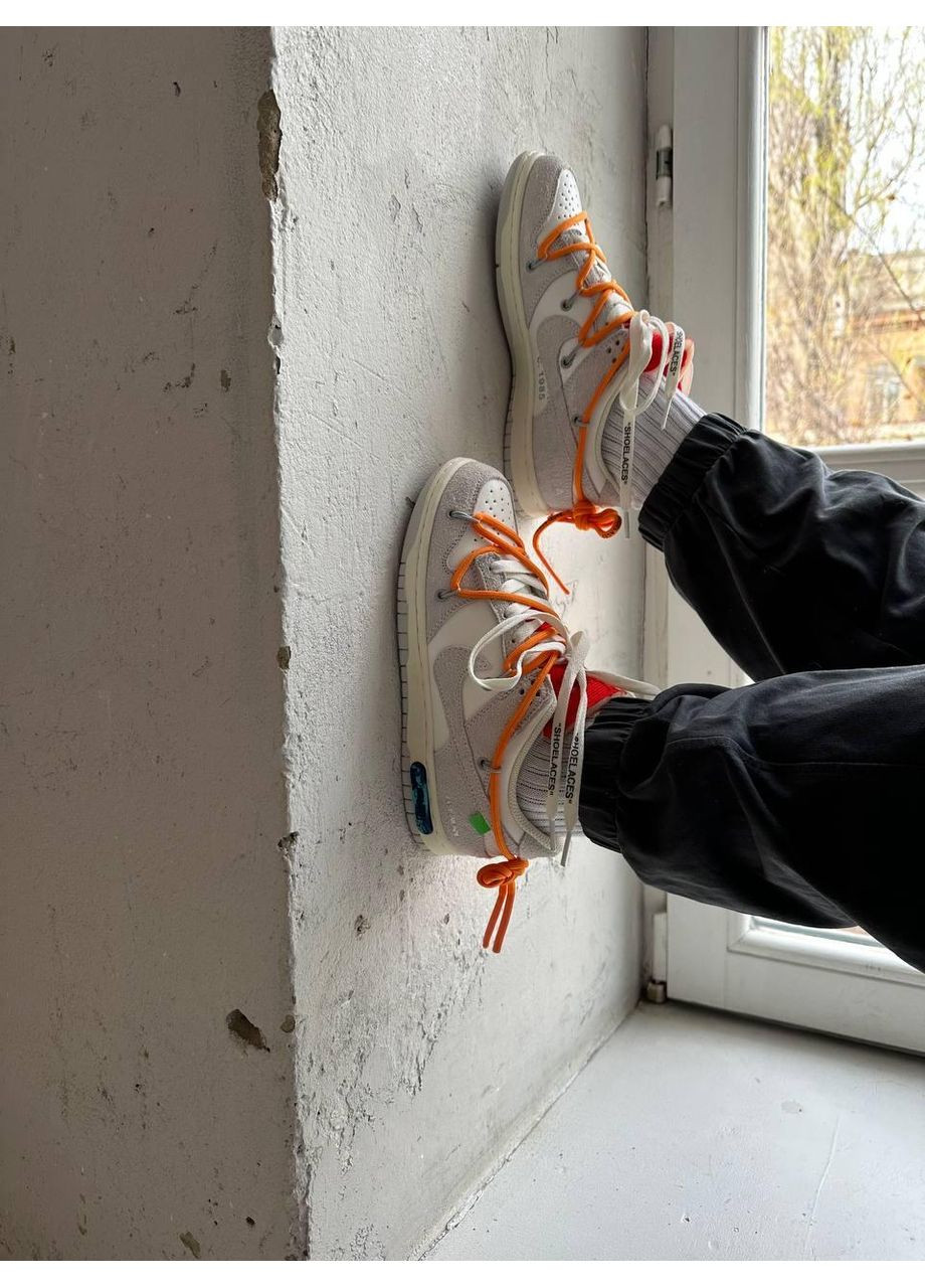 КРОССОВКИ ЖЕНСКИЕ NIKE SB DUNK X OFF WHITE / LOT 31:50 НАЙК СБ ДАНК No Brand серые демисезоны (367172391)