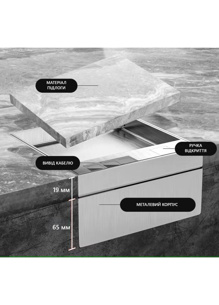 Розетка напольная двойная серебристая, скрытого монтажа, с крышкой, 2 розетки с заземлением, IP54, нержавеющая сталь, Livolo (370985080)