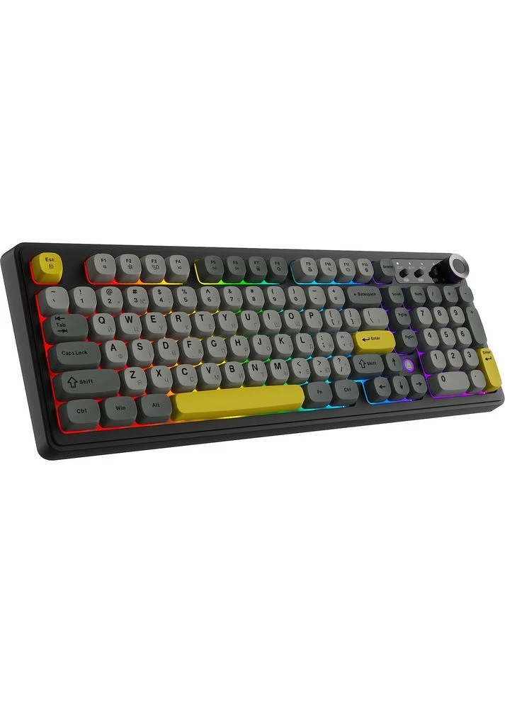 Клавіатура AF98 Plus Black/Grey/Yellow (AF98-PLUS-BGY) Ajazz (376827584)