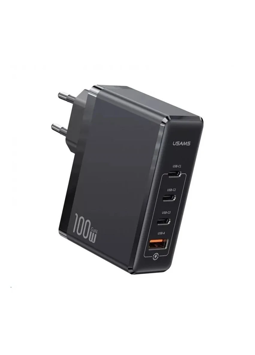 Мережевий зарядний пристрій US-CC163 T50 100W 4 Ports ACCC GaN Fast Charger (EU) Black USAMS (300679814)
