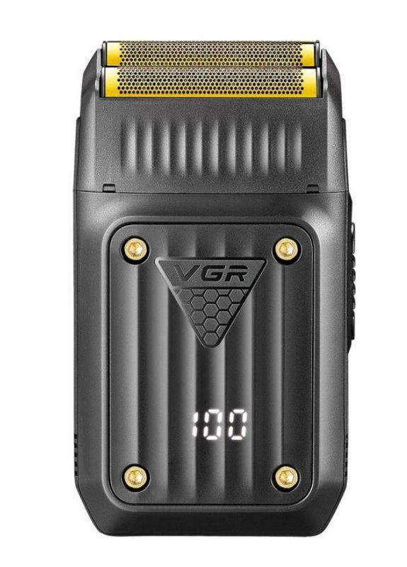 Електробритва акумуляторна з LED-дисплеєм для сухого та вологого гоління чорна (2390000052) VGR V‑363 (345562827)