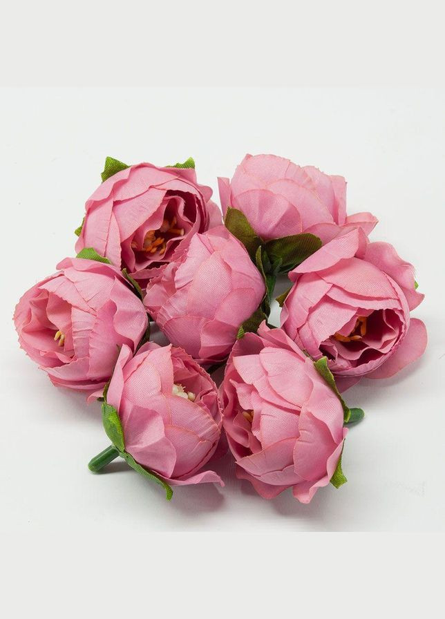 Искусственный цветок Пион (головка), 4 см, темно-розовый No Brand (340484592)