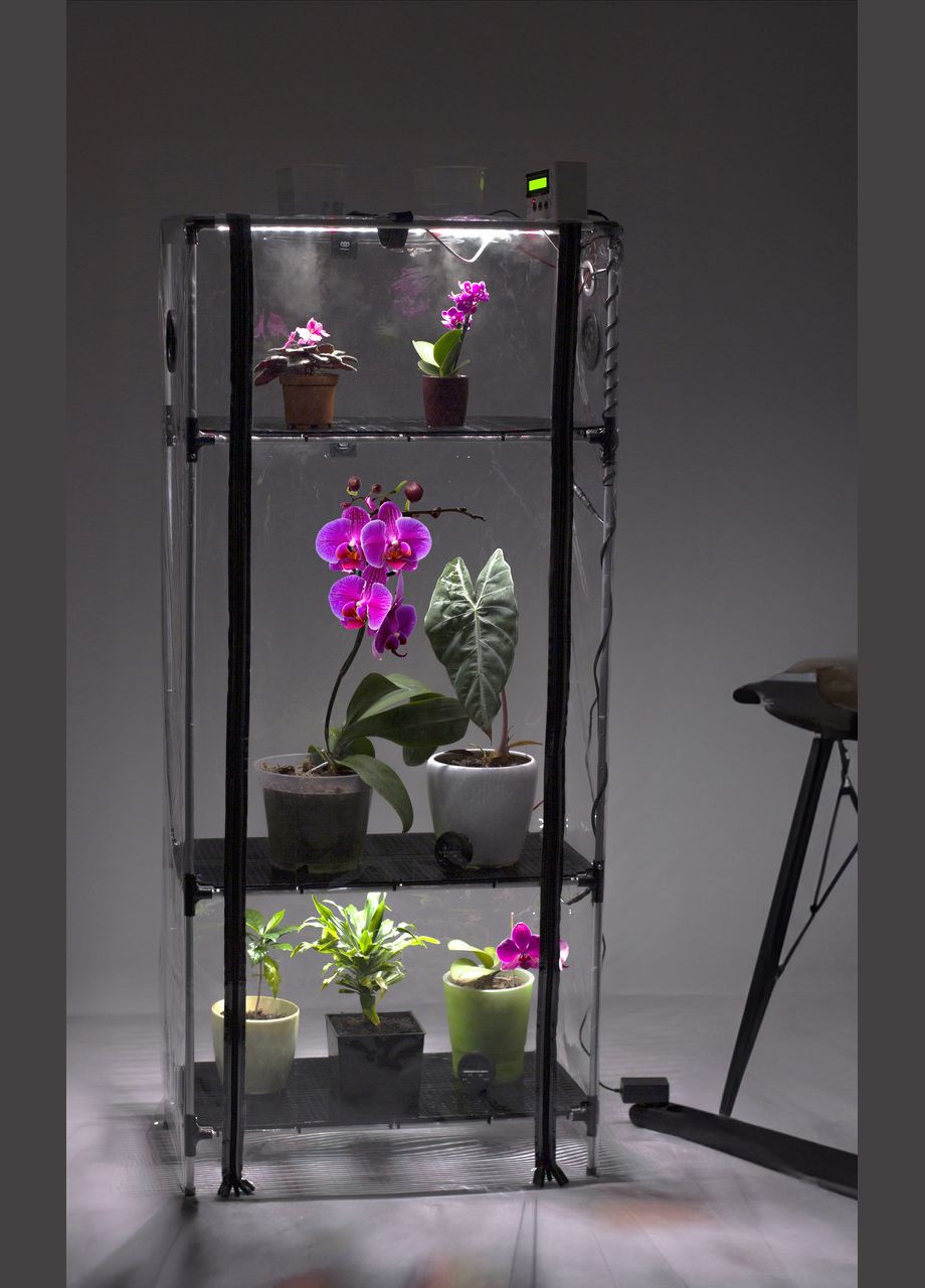 Міні теплиця з фіто світлом для дому Sezam XL Aluminium PS Міні-теплиця для дому, балкона, тераси, патіо Metaplant (346532026)