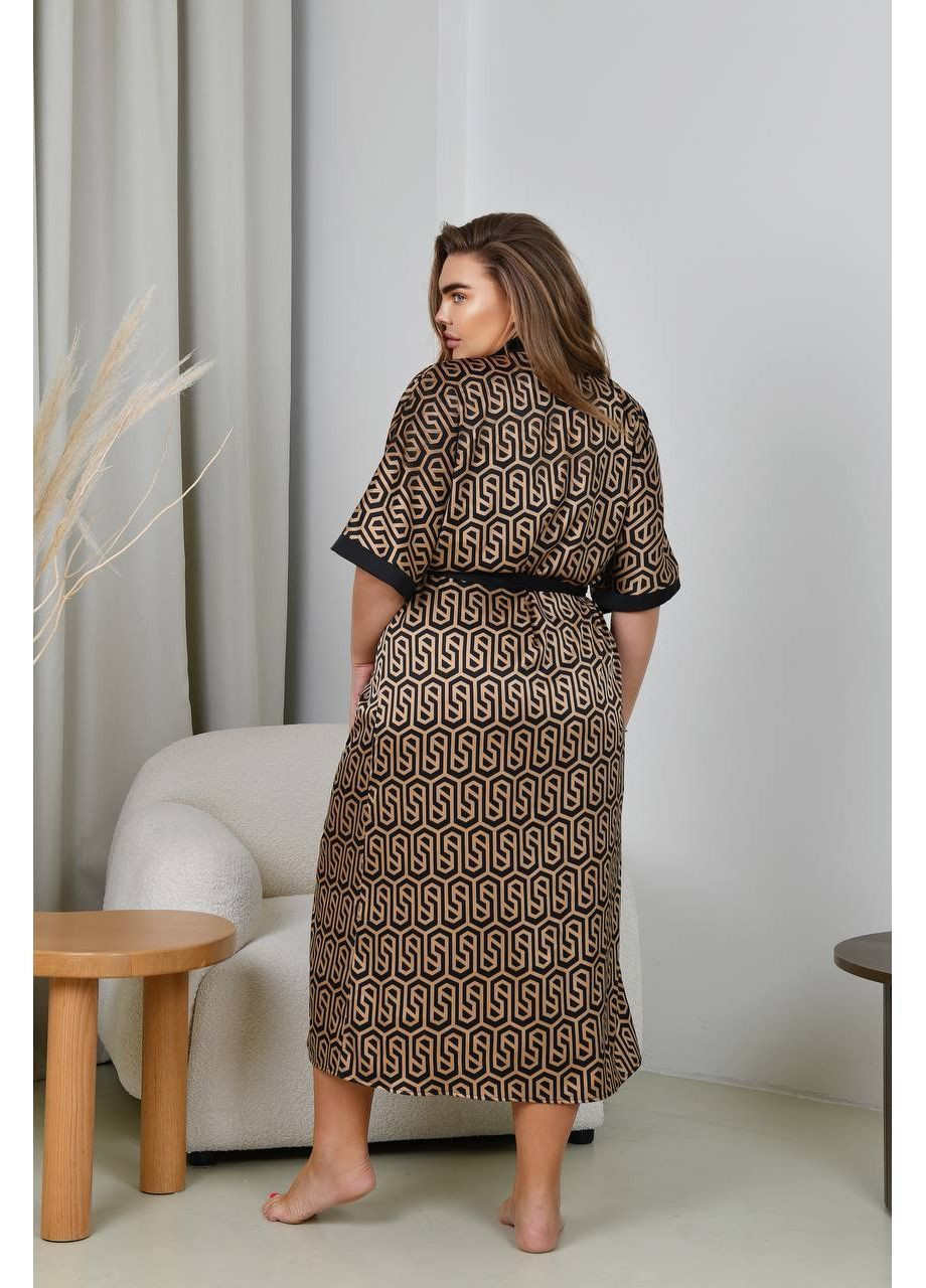 Халат жіночий довгий атласний No Brand (365638141)