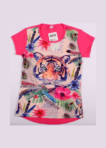 Розовая летняя футболка 36038 цикламен Boinc