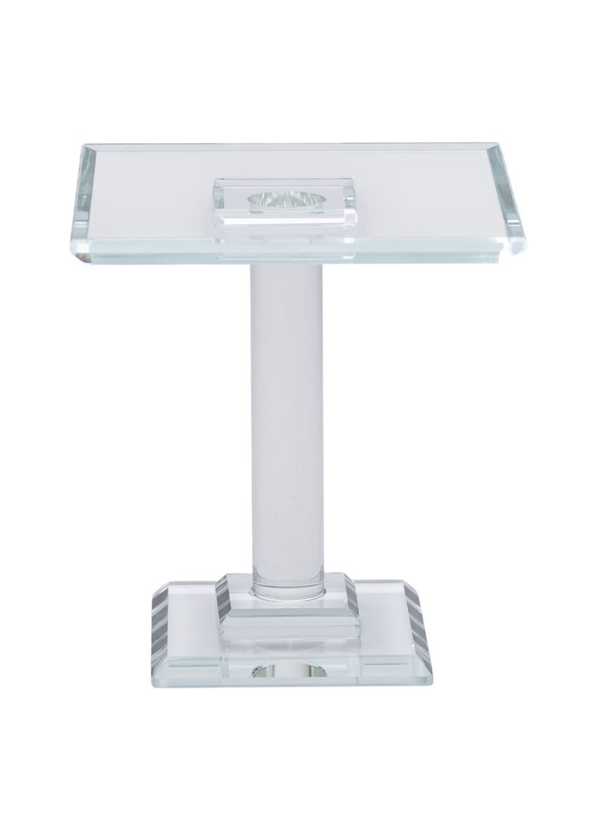 Тортовница стеклянная квадратная на ножке 12×12×13 см стойка для десертов капкейков и тортов ProDobro (364191055)