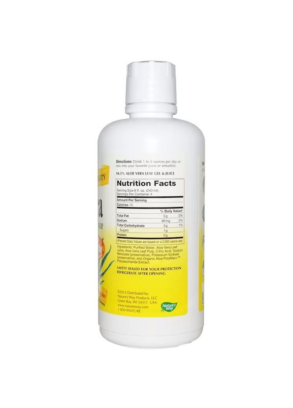 Натуральная добавка Aloe Vera Leaf Gel and Juice, 1 л Nature's Way (334704356)