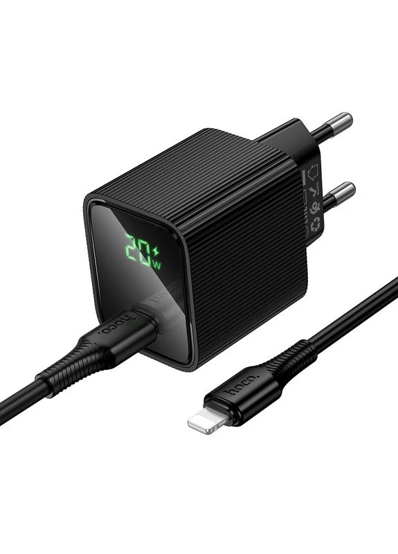 Сетевое зарядное устройство CS82A Excellent single port PD20W charger with digital display set(C to iP) Hoco (400045503)