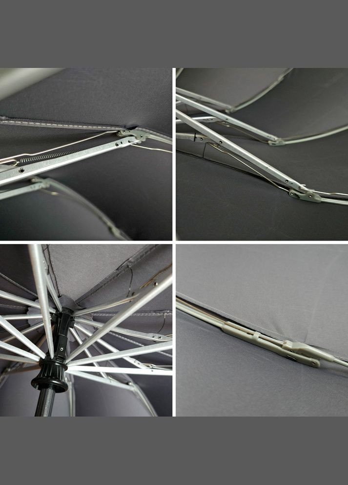 Серый зонтик c фонариком автоматический ray, 105 см, серый Losso (351902886)