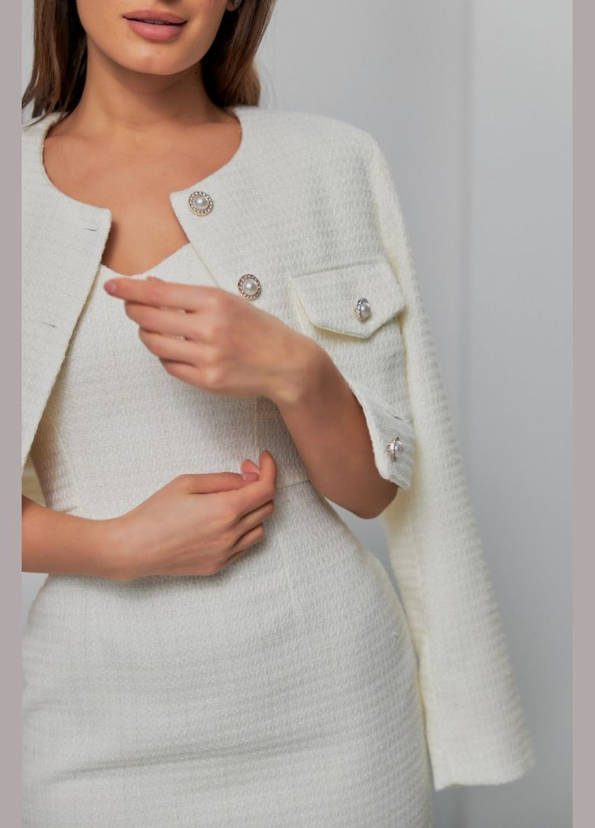 Молочна вечірня плаття футляр FashionYouWant з геометричним візерунком