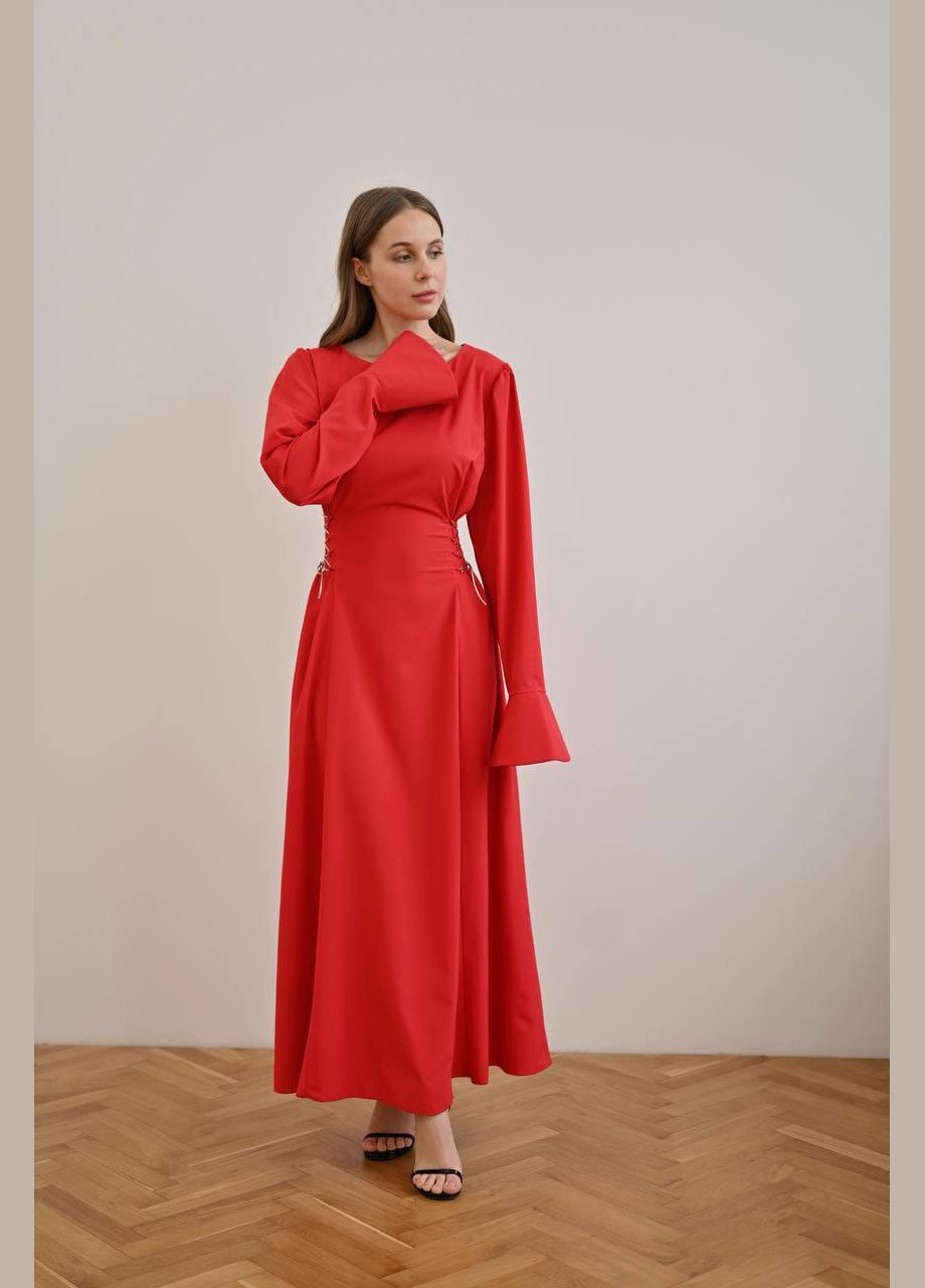 Красное кэжуал платье N.Family однотонное
