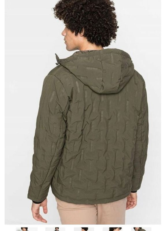 Зелена демісезонна чоловіча куртка з капюшоном подовжена хакі розмір виробника 50 Bpc