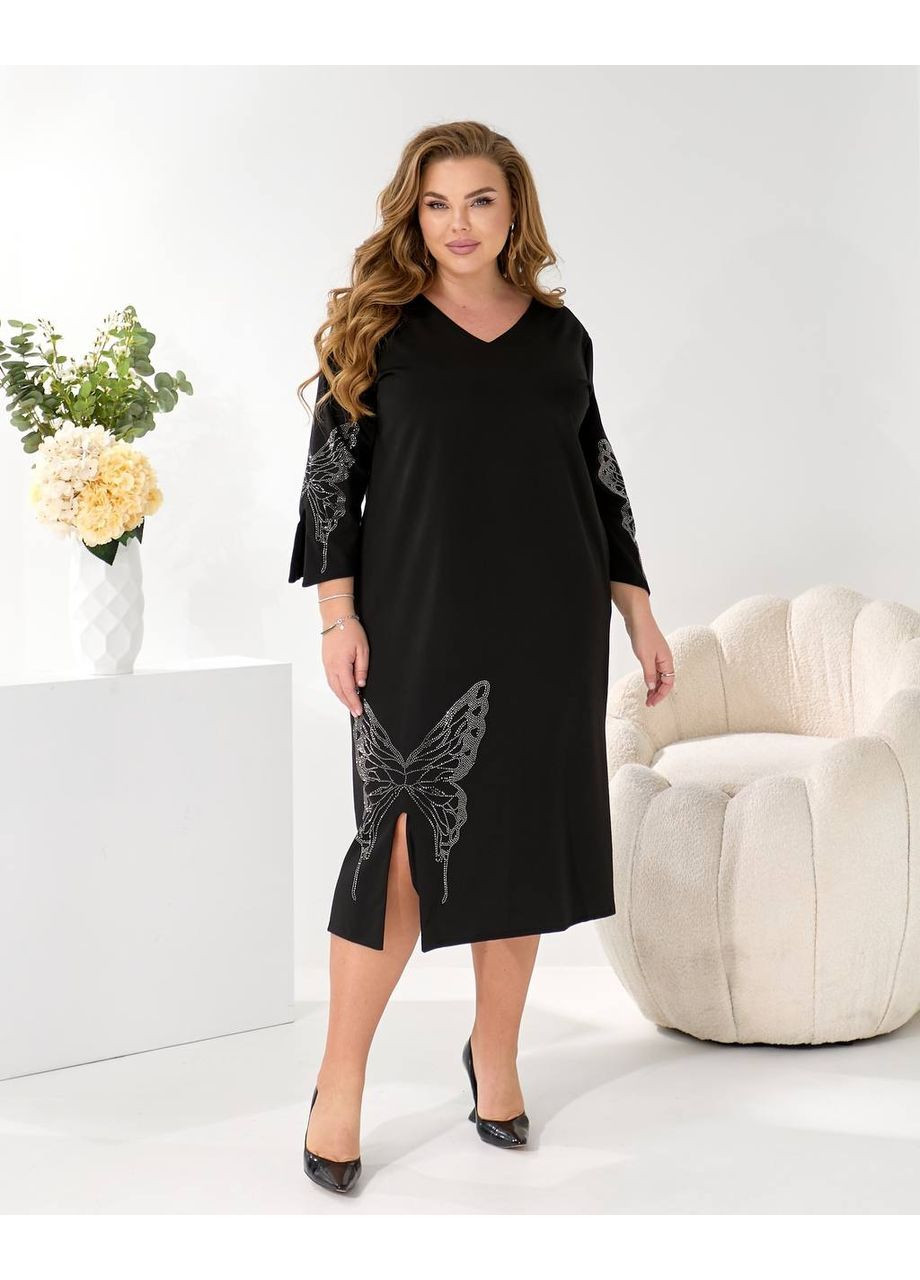 Черное праздничный, коктейльное, повседневный, вечернее, деловое, кэжуал женское трикотажное платье Asi.Store.ua