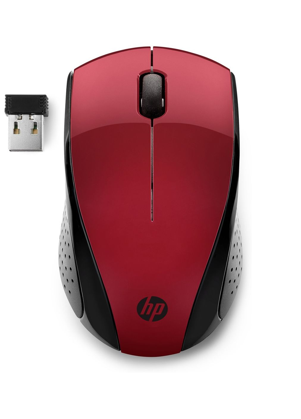 Мишка бездротова 220, 3 кн., 1600 dpi, чорно-червона HP (314836037)