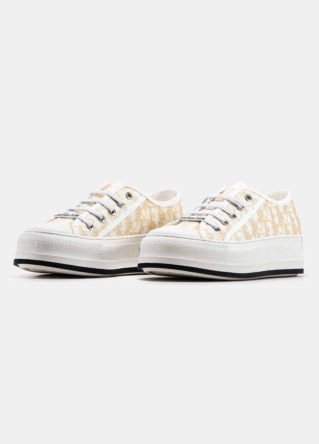 Кросівки жіночі Christian Dior Walk'n'Dior white beige | Діор білі бежеві No Brand білі демісезони (315761786)