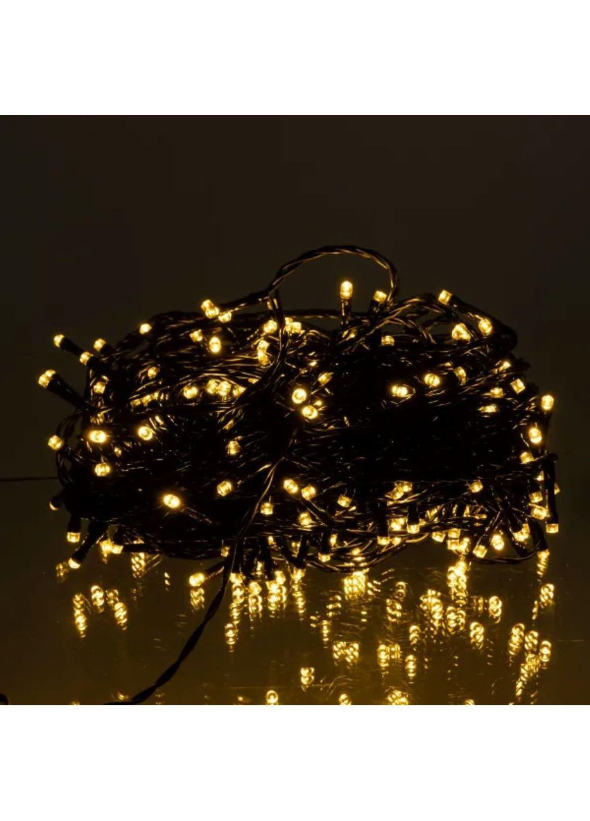 Новорічна гірлянда вулична 30 м 300 LED з сонячною батареєю чорний провід Жовтий SB300L30MBY Garlando (370373337)