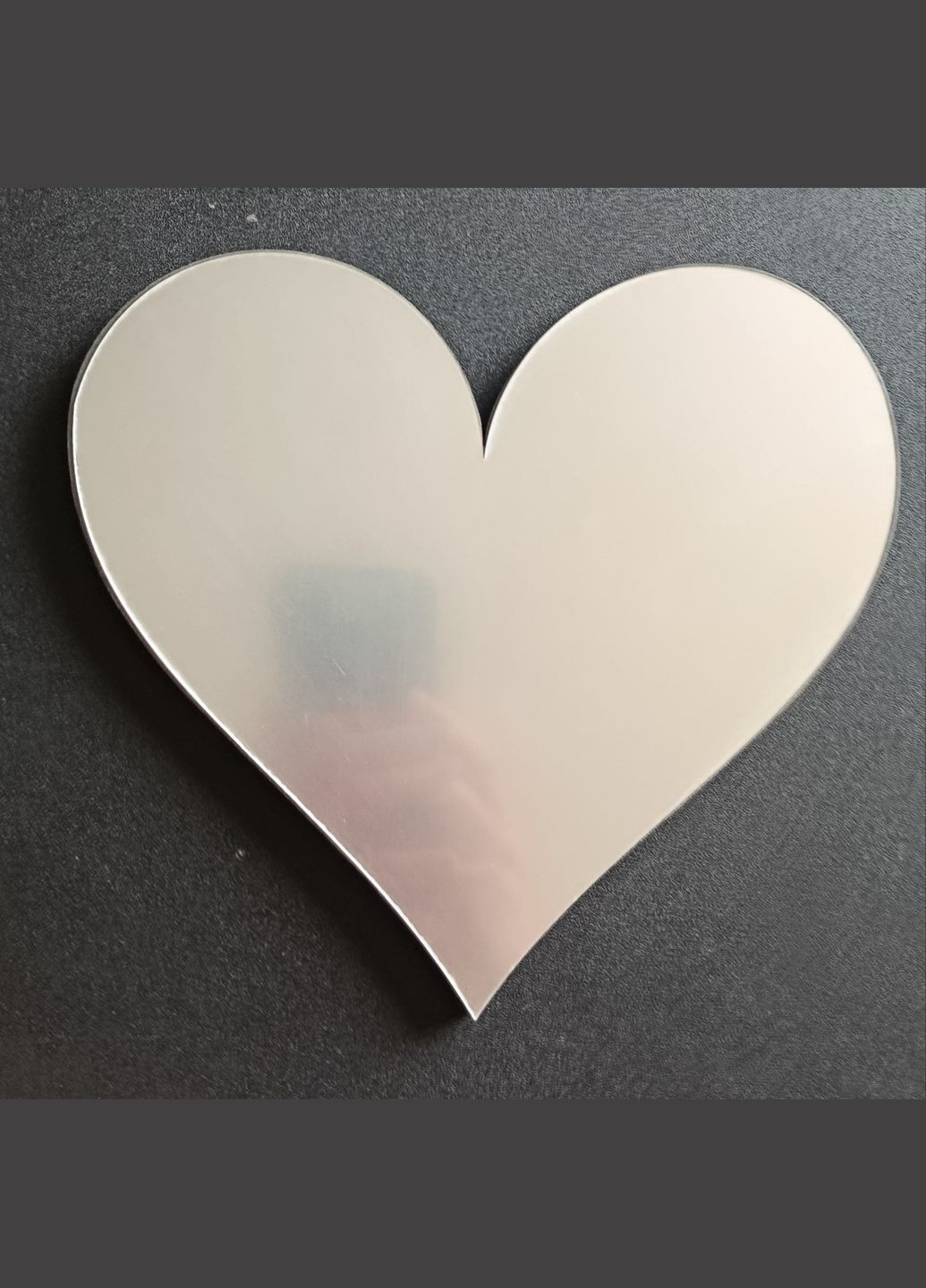 3D Зеркальное Серце наклейка 20 см высота серебро No Brand (340473679)