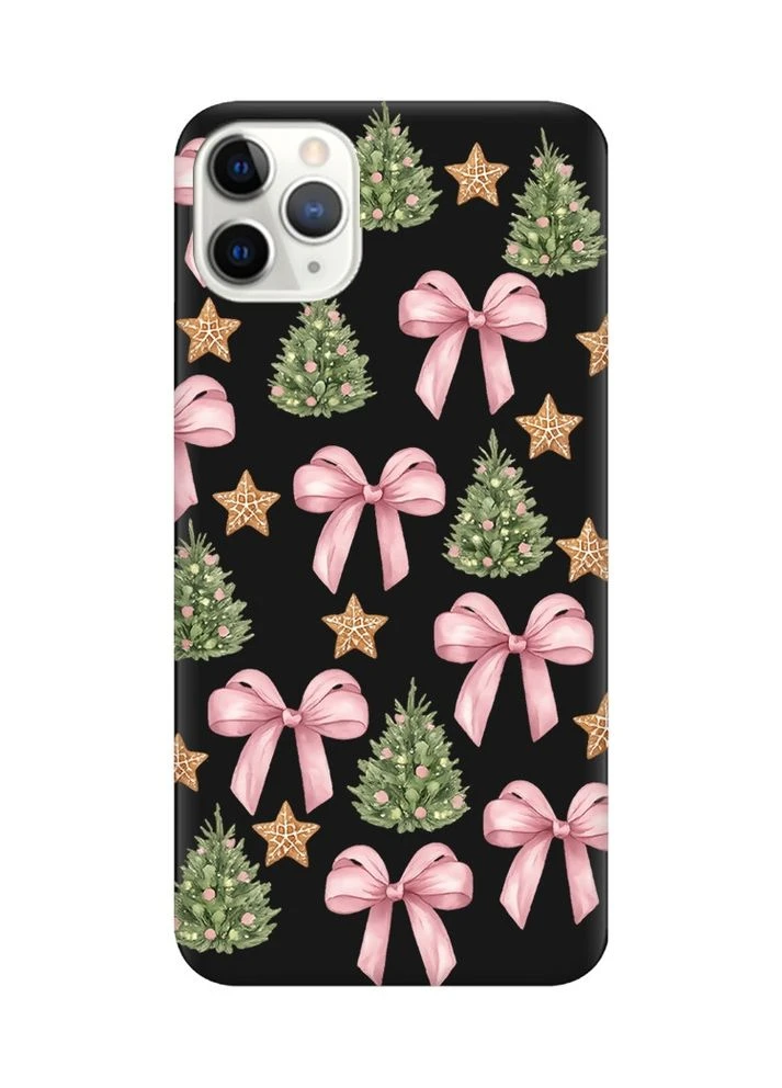 Матовий чорний чохол на iPhone 11 Pro Max (6.5) Різдвяний фон (принт 427) Creative (400773773)