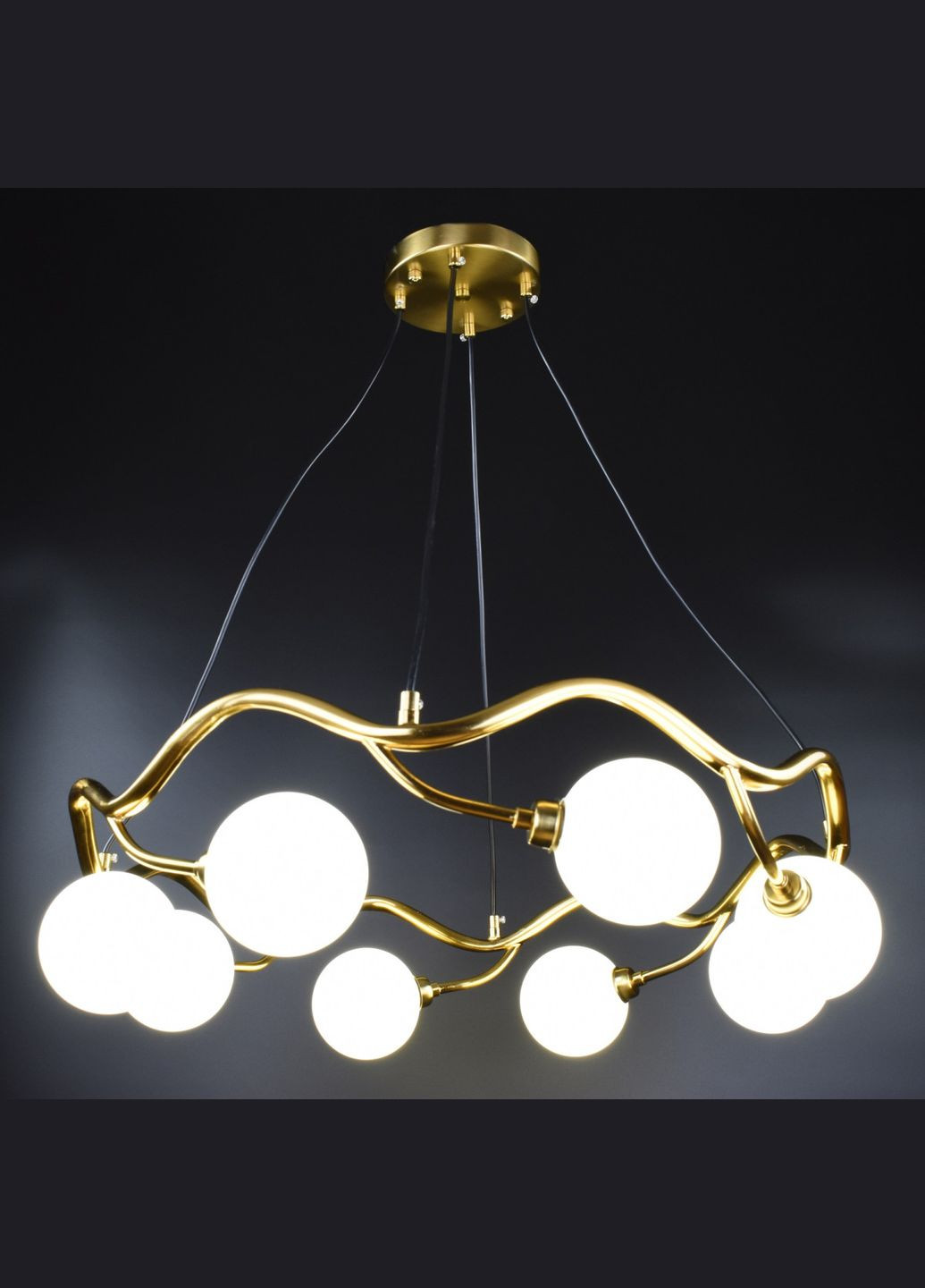 Люстра подвесная на 8 лампочек 26857 Латунь 40-140х65х65 см. Sunnysky (364495612)