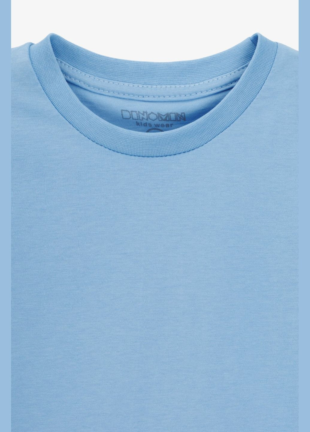 Голубая летняя футболка однотонная унисекс 2254061 122 см shop (2000991016873) ALG