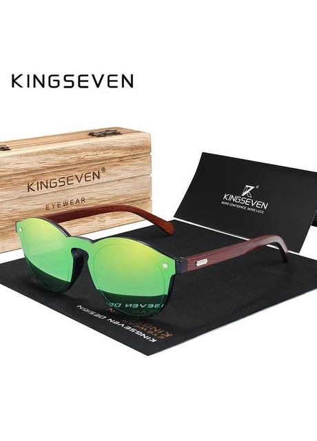 Поляризационные солнцезащитные очки для мужчин и женщин RB5790 Green Wooden KINGSEVEN (303110887)
