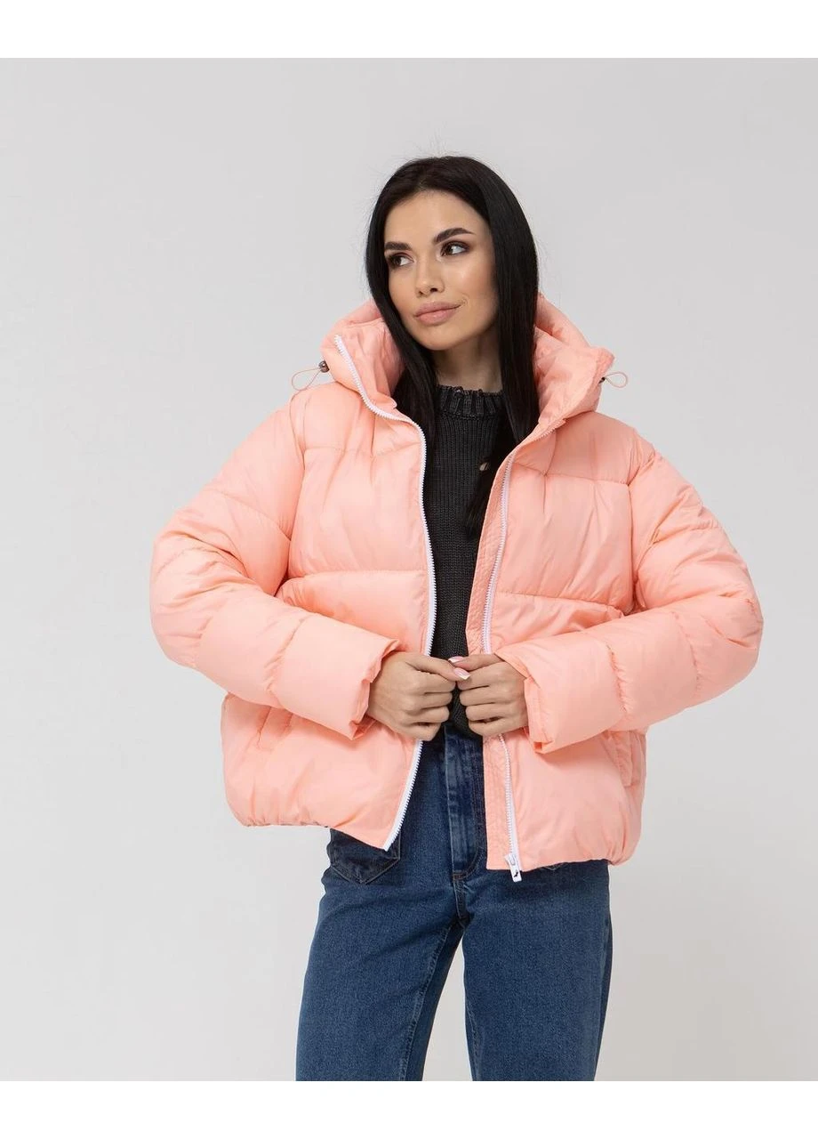 Жіноча Зимова Куртка Персик З Капюшоном Seli No Brand (395648236}