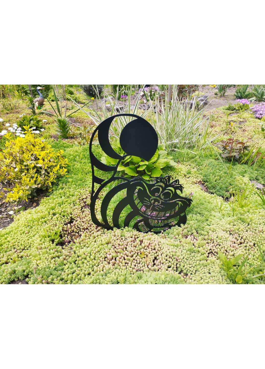 Фигура из металла Чеширский Кот для сада – декоративное садовое украшение, садовый декор из стали No Brand (368896323)