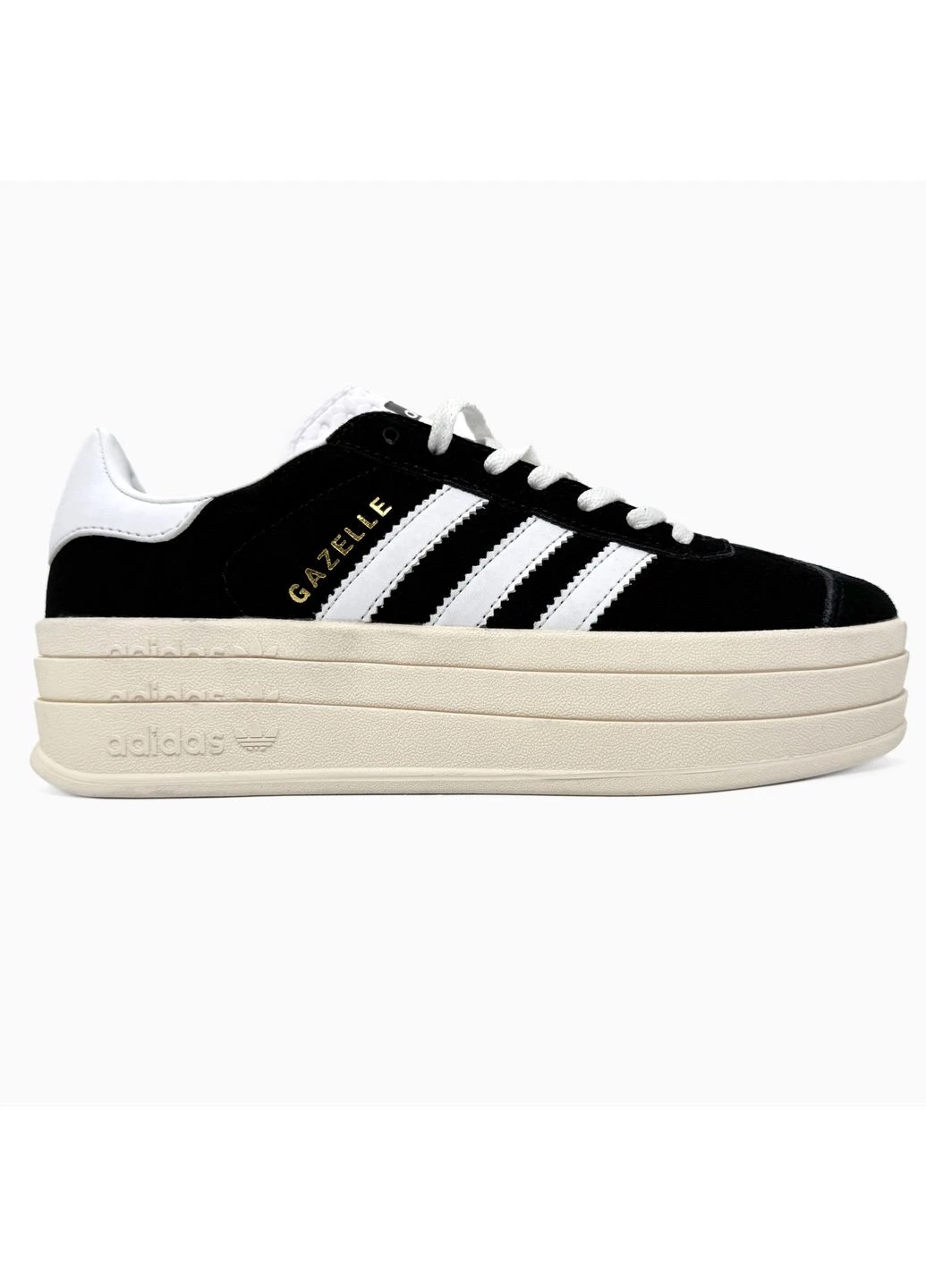 Білі літні кросівки adidas gazelle bold black/white адідас газель No Brand