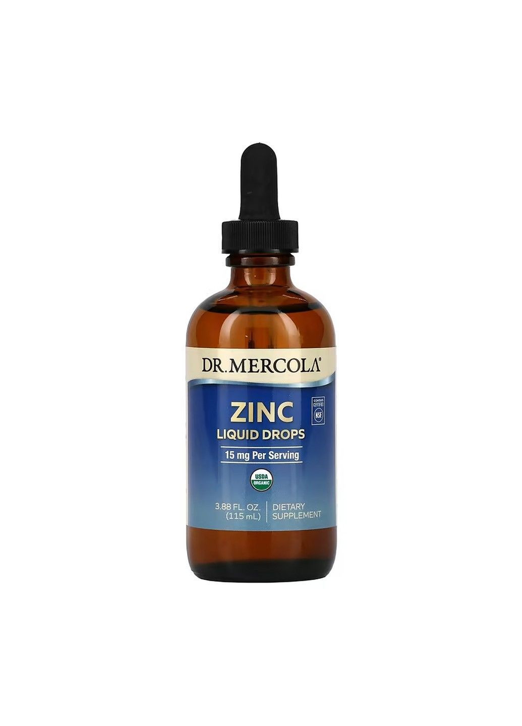 Zinc Liquid, цинк, 15 мг, 115 мл Dr. Mercola (372011629)
