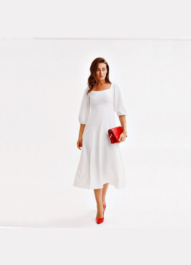 Білий вечірня плаття а-силует FashionYouWant однотонна