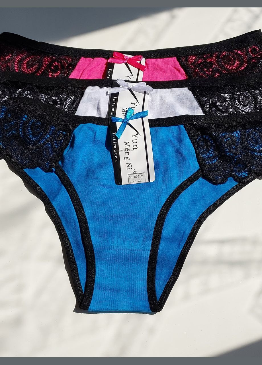 Жіночі бавовняні трусики труси з мереживом Honey Fashion Accessories S/М білий (2-44) No Brand (313442603)