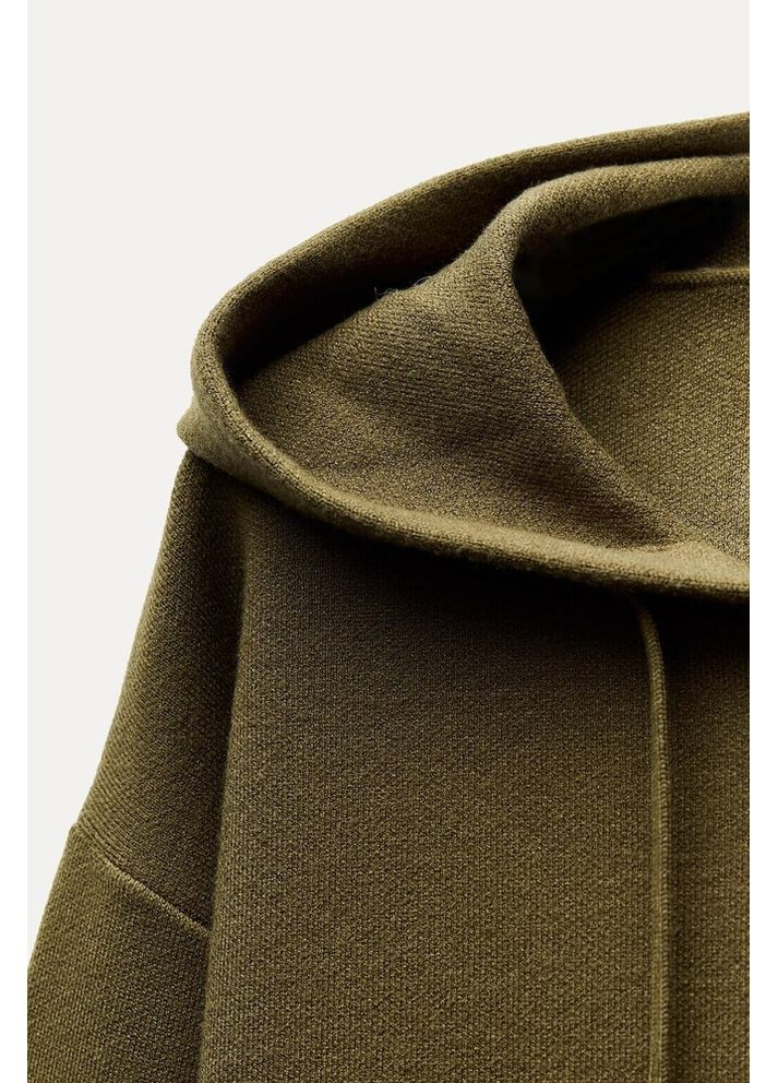 Оливковий (хакі) демісезонний светр з капюшоном 9598/005 Zara