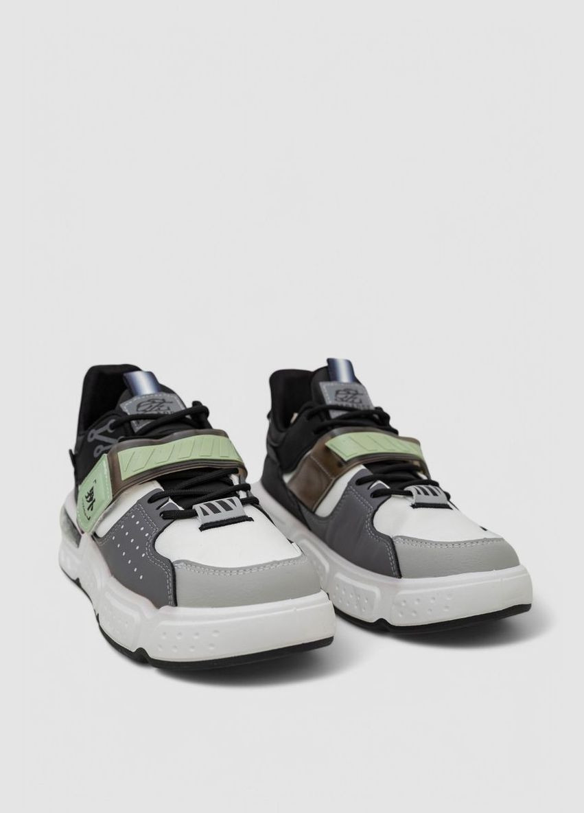 Черно-белые демисезонные кроссовки мужские демисезонные Ager 243RHK07