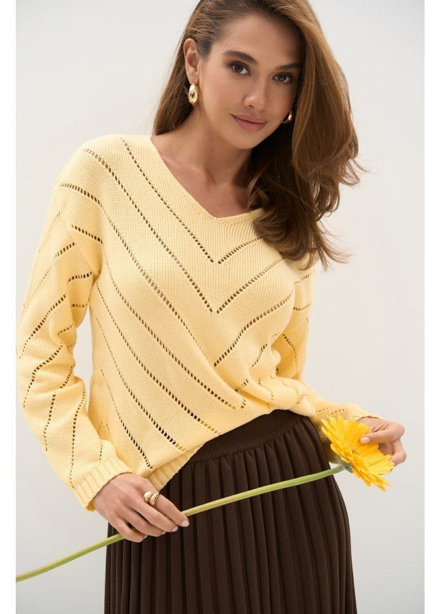 Желтый джемпер 2851 молочный Triko Bakh