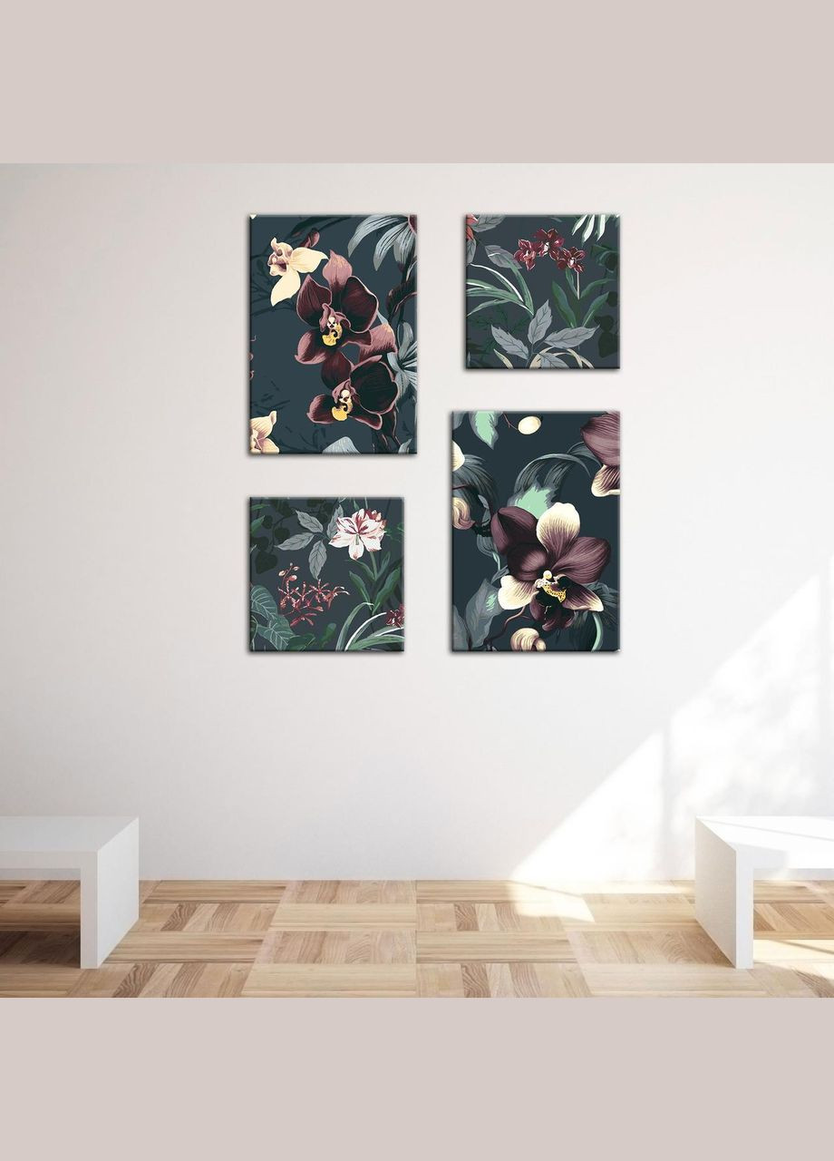 Комплект картин по номерам Таинственные орхидеи (ITR-056) 4 шт. Riviera Blanca (303135403)