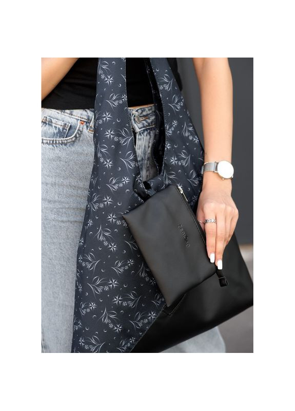 Жіноча сумка HOBO M чорна принтована Sambag (329692825)