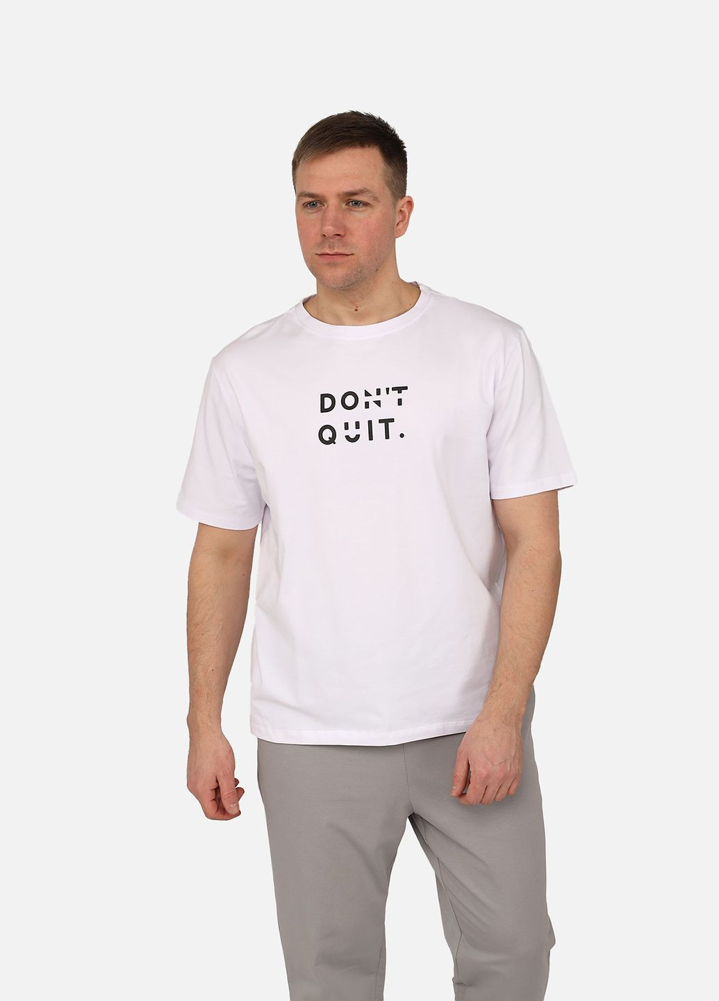 Белая футболка с коротким рукавом мужская цвет белый цб-00270046 Yuki