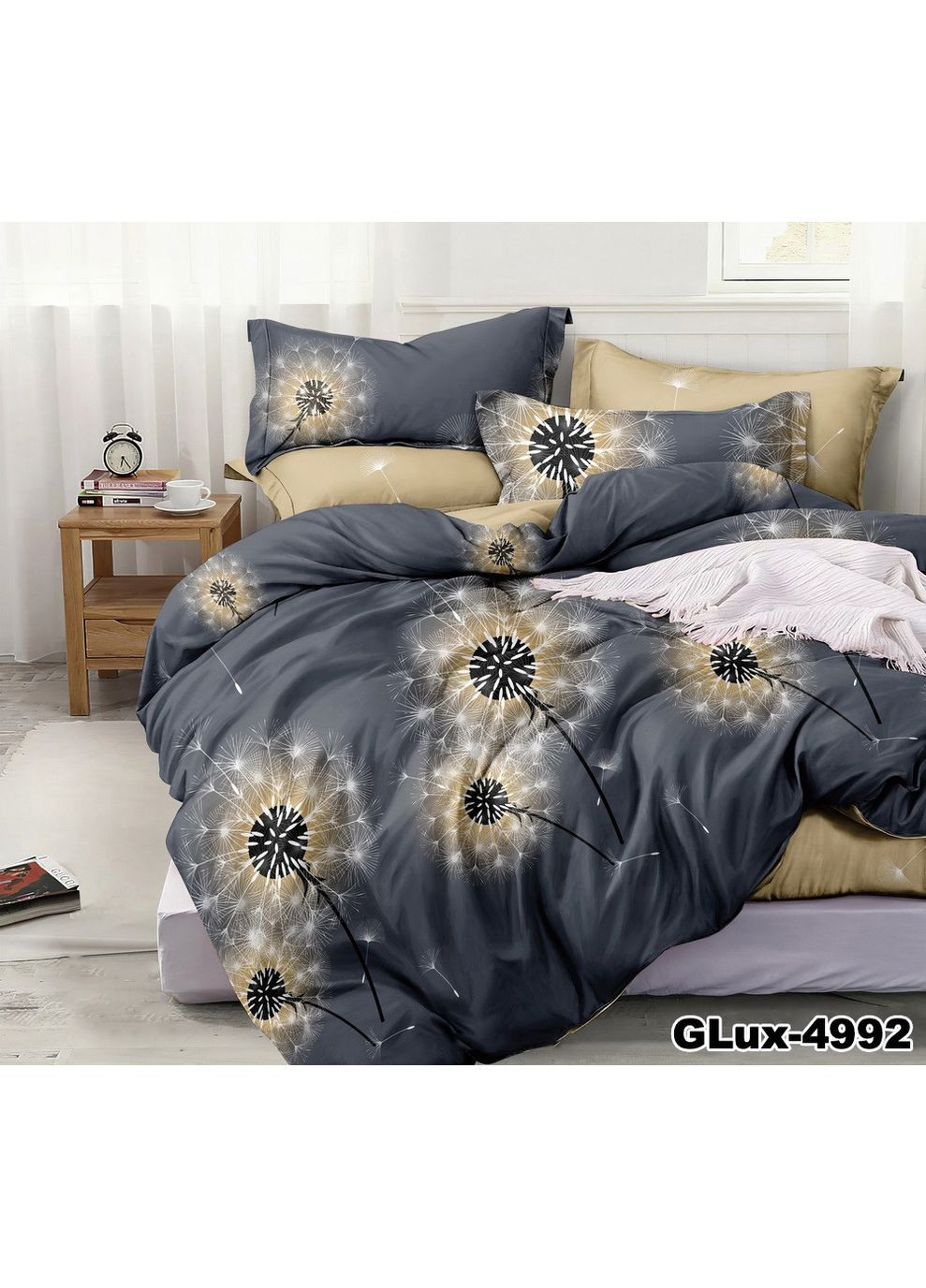 Комплект постільної білизни Бязь Голд "Дотик легкості" Двоспальний 180х220 см No Brand (363978615)